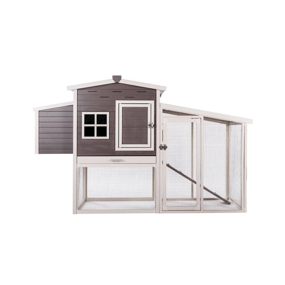 Back. New Age Pet - ECOFLEX Hampton Chicken Barn and Pen in Grey - Grey.