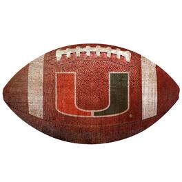 Fan Creations - Miami Hurricanes 12'' Football Sign - Multicolor