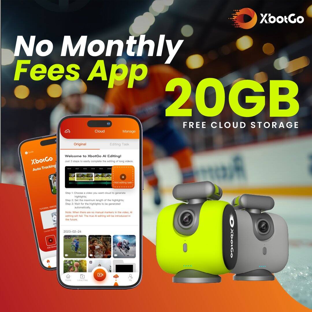 XootGo No Monthly Fees App  
20GB FREE CLOUD STORAGE  
Cloud Manage Original Editing Task  
Welcome to XbotGo AI Editing!  

XootGo  
Auto Tracking  

Just 3 steps to easily complete the editing of long videos  
Auto Tracking  

Choose a video you want to cloud generate highlights  
Set the minimum length of the highlights  
Wait for the highlights to be generated  

Note: When there are no manual markers in the video, AI editing will fail. The true AI editing will be introduced in the future.  

2023-02-24  
00:00:05