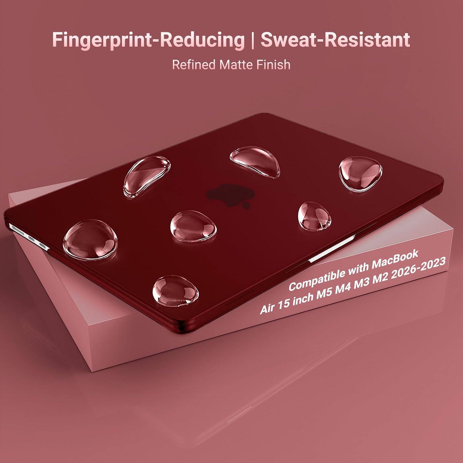 Fingerprint-Reducing | Sweat-Resistant  
Refined Matte Finish  

Compatible with MacBook Air 15 inch M5 M4 M3 M2 2026-2023