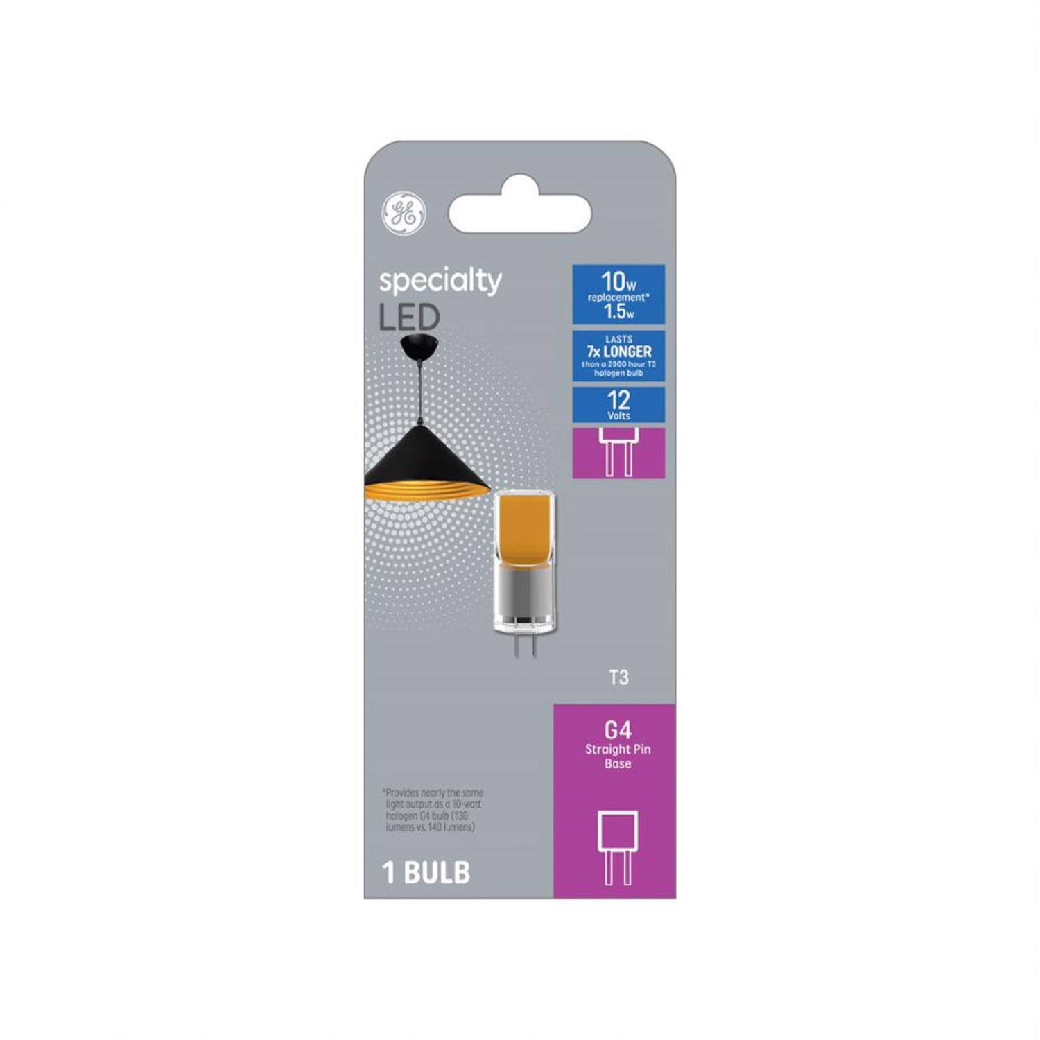 GE - T3 G4 LED Bulb Warm White 10 Watt Equivalence 1 pk