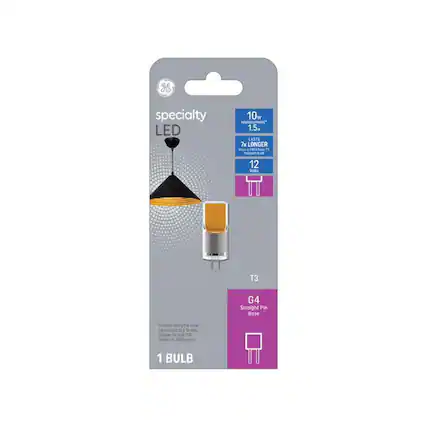 Specialty LED 10w replacement 1.5w LASTS 7x LONGER than 2900 - 11 hologen bulb 12 Volts T3 G4 Straight Pin Base Provides nearly the same light output as 10w halogen bulb (140 lumens) 1 BULB
