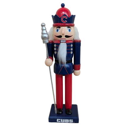 Front. Evergreen Enterprises - Chicago Cubs 12" Wooden Nutcracker Statue - Multicolor.