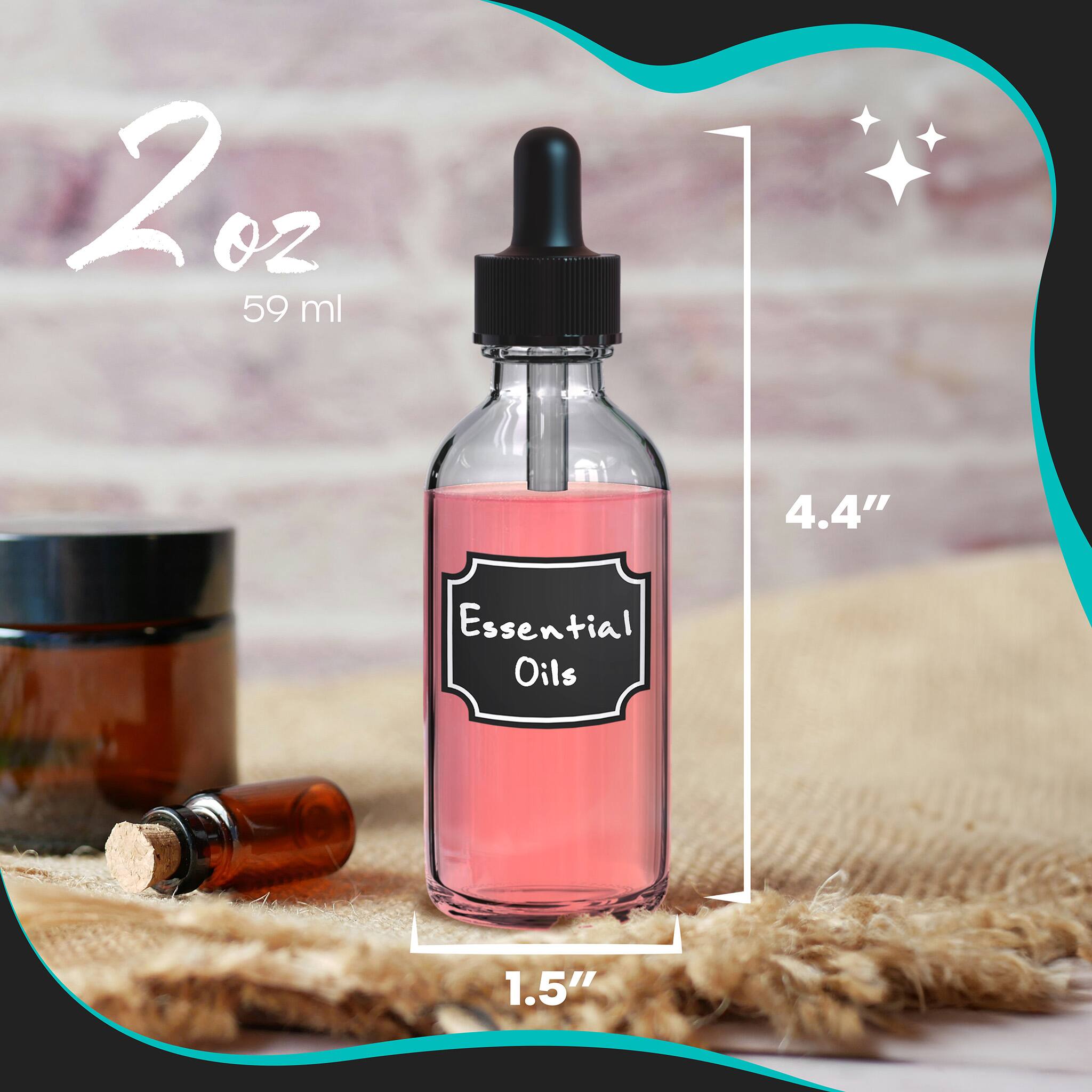 2 oz 59 ml 4.4" Essential Oils 1.5"