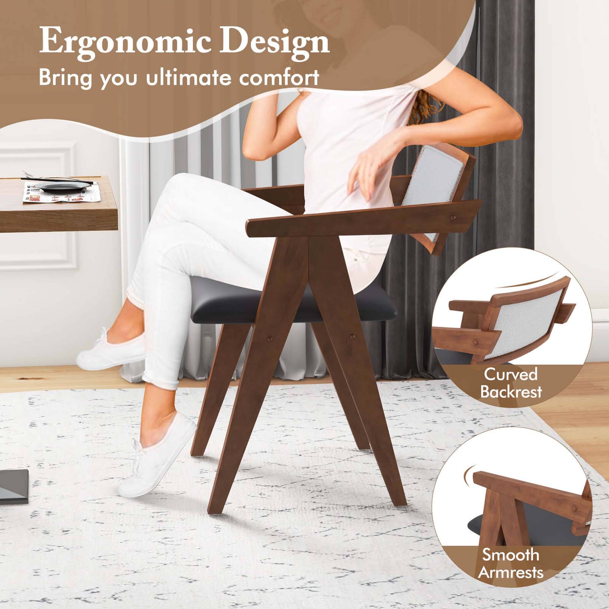 Ergonomic Design: Bring you ultimate comfort. Curved Backrest. Smooth Armrests.