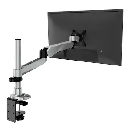 Front. Mount-It! - CLiX Series Spring Arm Dual-Segmented Single Monitor Mount – Full Motion Desk Arm for 17"-30" Displays, Silver - Silver.