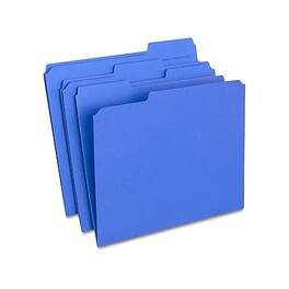 Staples - Reinforced File Folders, 1/3-Cut Tab, Letter Size, 100/Box (ST508911-CC) - Blue