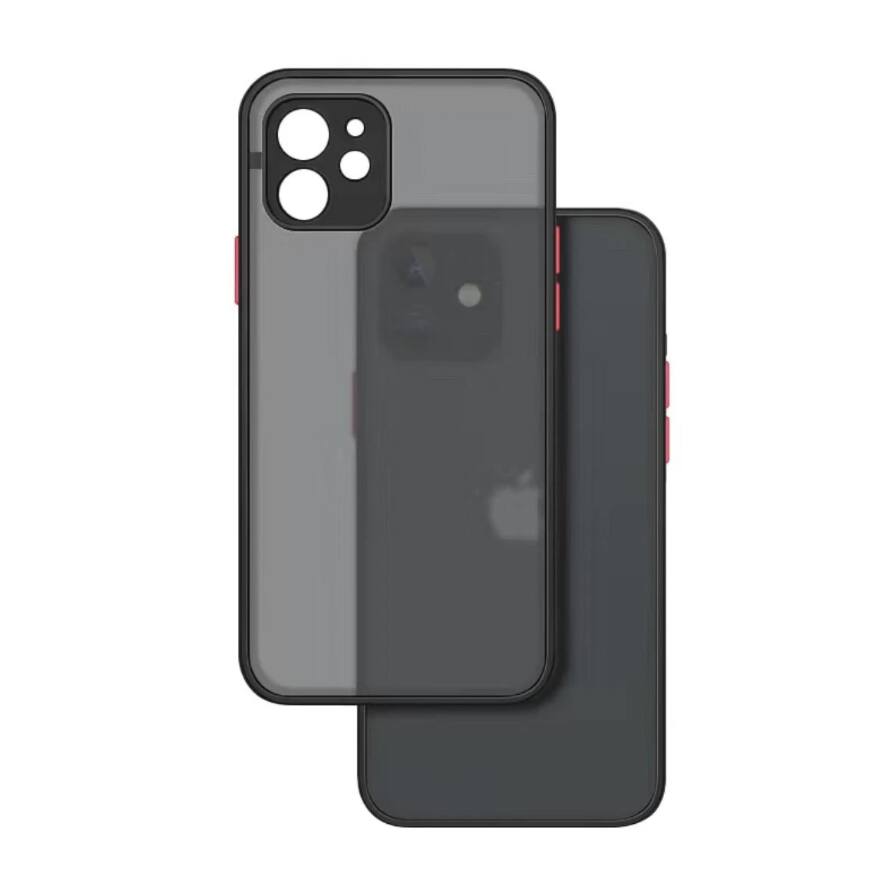 Front. Gravity Ridge - Phone Case for iPhone 11 Case Matte Drop Protection Frosted Translucent Anti-Fingerprint Slim Shockproof - Black.