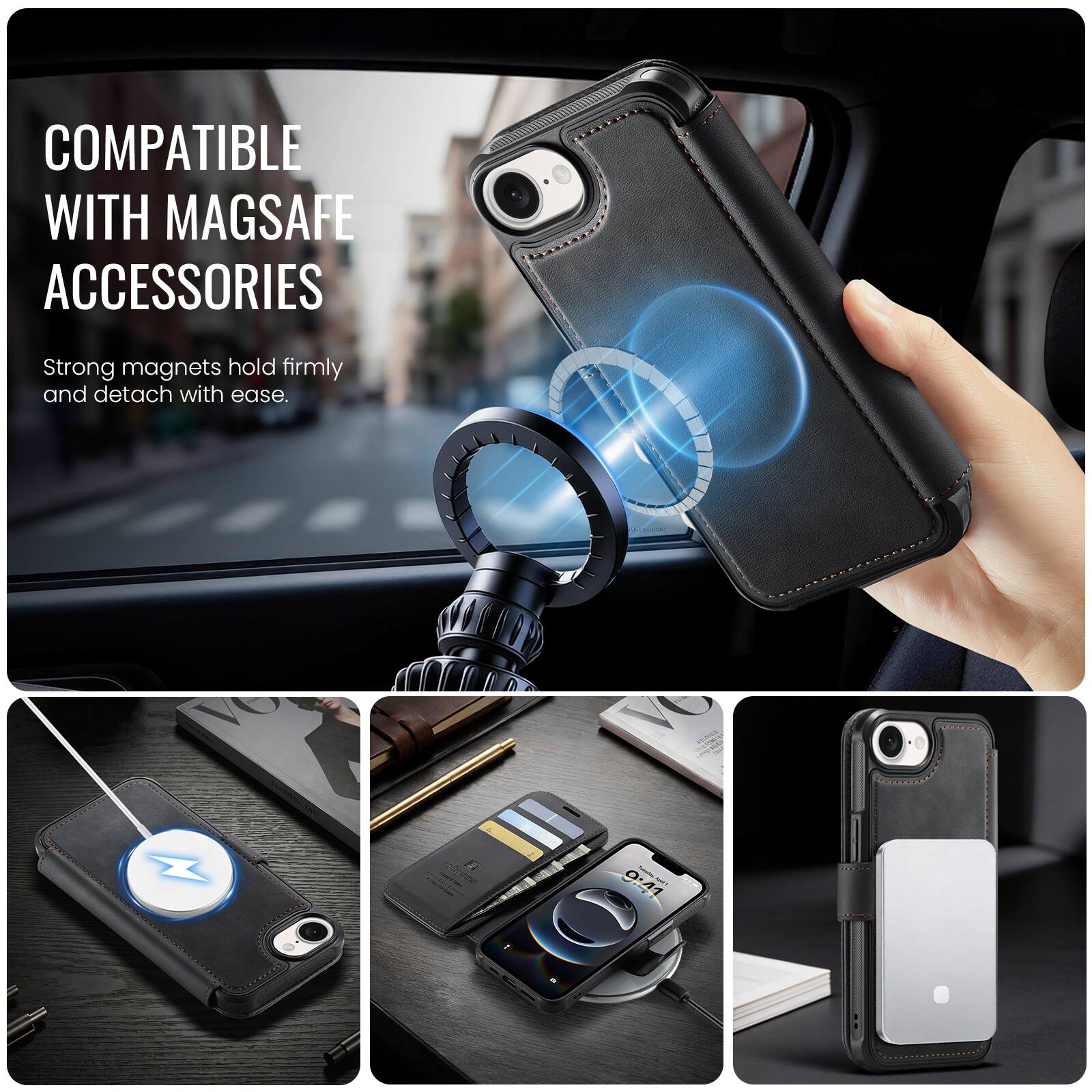 COMPATIBLE WITH MAGSAFE ACCESSORIES

Strong magnets hold firmly and detach with ease.