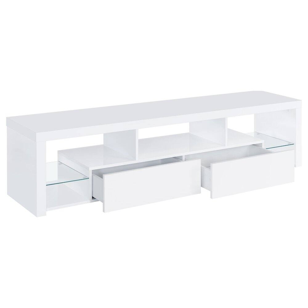 Alt View 2. Coaster Co. of America - Jude 2-drawer Engineered Wood 71" TV Stand High Gloss White - White.
