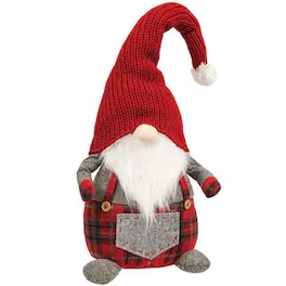 BreeBe - *Large Winter Plaid Overalls Gnome - Multi
