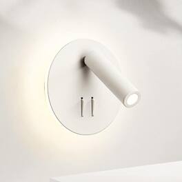 FINEAK - White LED Bedside Wall Sconce 3+7W 3000K Adjustable Rotatable Reading Light