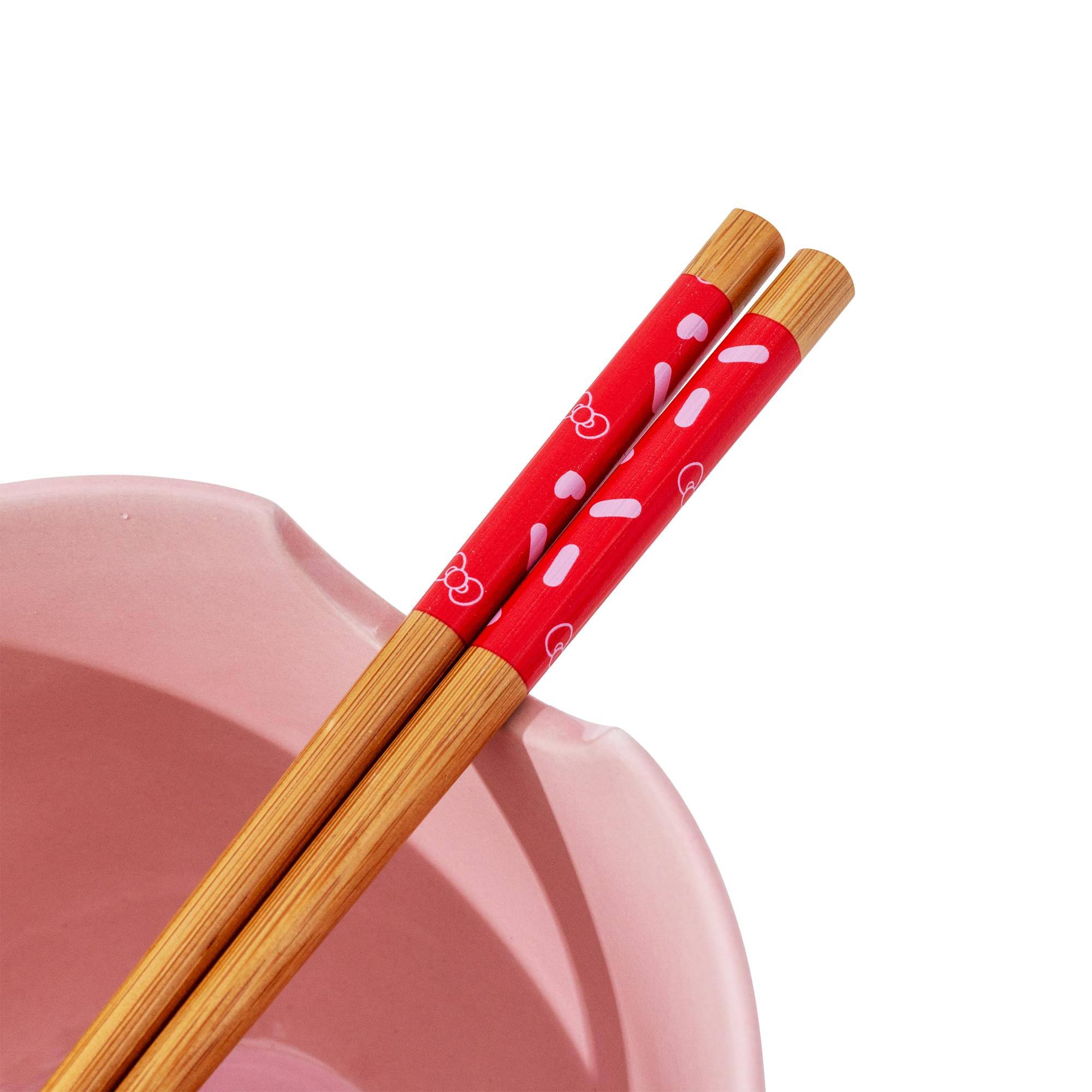 Alt View 10. Silver Buffalo - Sanrio Hello Kitty Sprinkles 20-Ounce Ramen Bowl, Chopsticks, and Spoon Set - Multi-Colored.