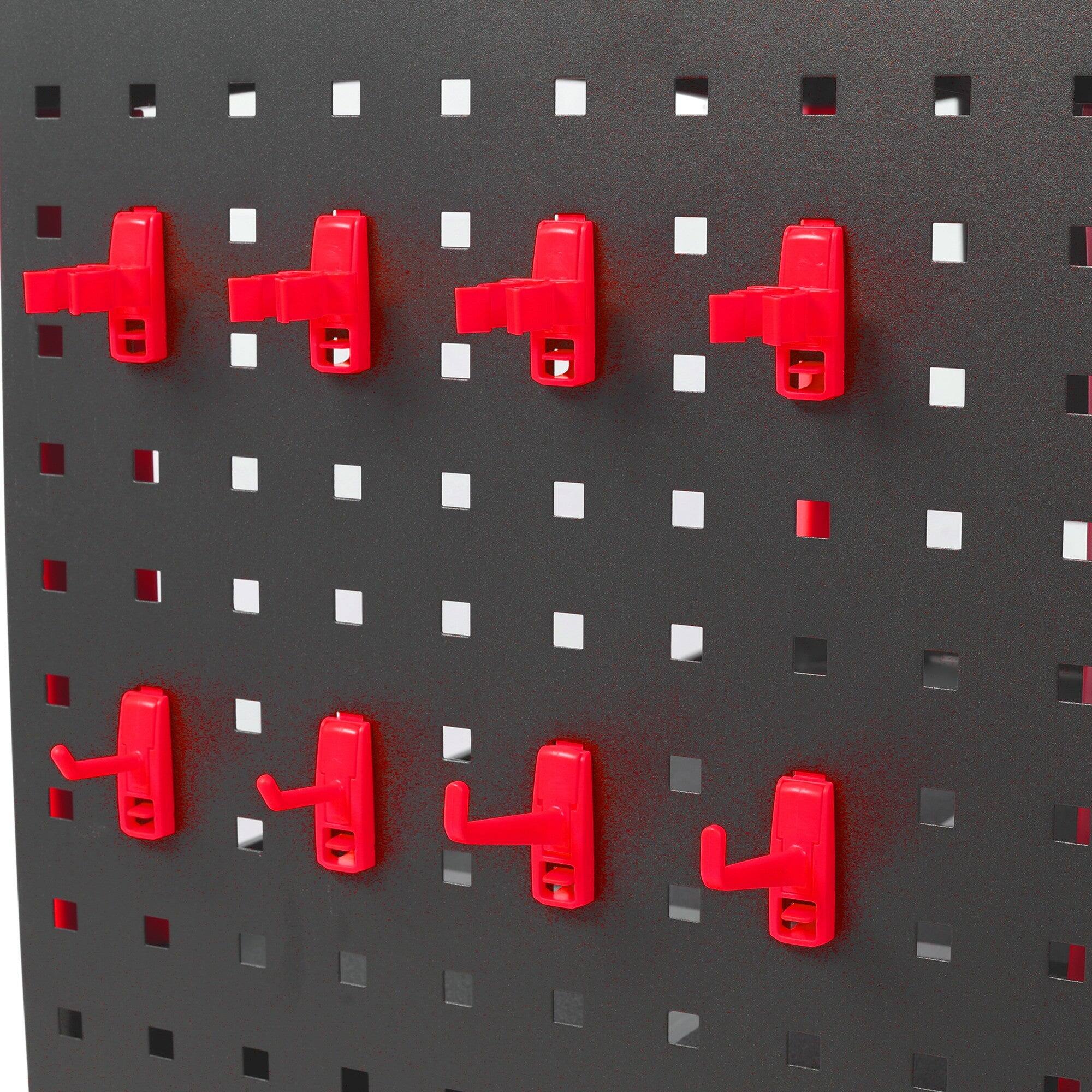 Alt View 2. Boyel Living - Red/Black Plastic 3-Tier Rolling Auto Detailing Utility Cart 300 LBS Capacity - Red.