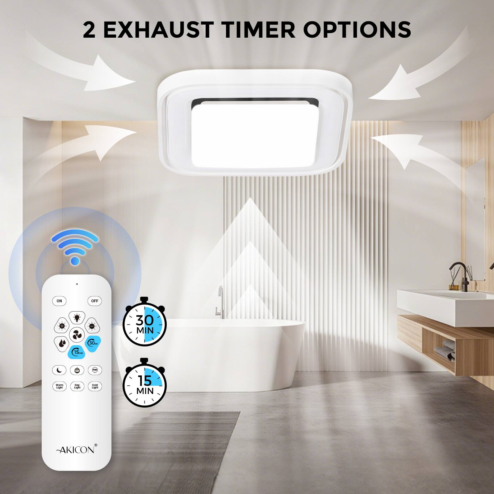 2 EXHAUST TIMER OPTIONS

30 MIN

15 MIN

AKICON