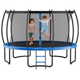 VEVOR - Outdoor Trampoline, 15FT Recreational Trampoline, ASTM Approved Trampolines with Enclosure Net & Thickened Pad - Blue,Black