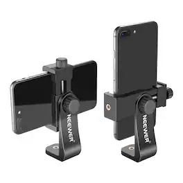 Neewer - Universal Smartphone Tripod Mount - Clip Holder with 1/4" Screw for iPhone & Samsung Galaxy - Black