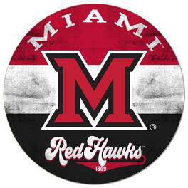 Jardine - Miami University RedHawks 20'' x 20'' Retro Logo Circle Sign - Red