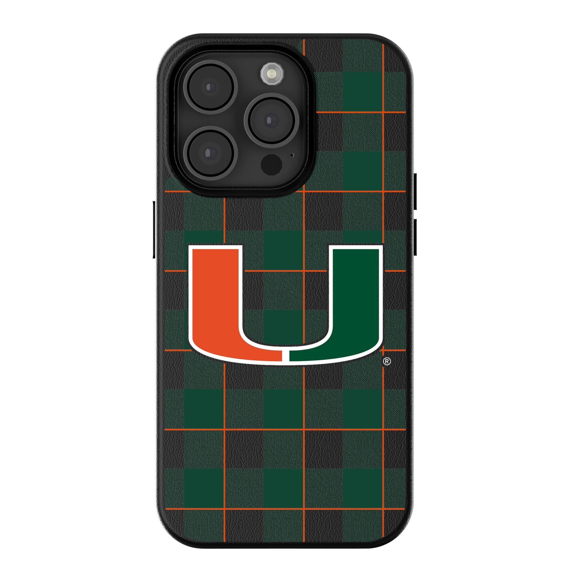 Keyscaper - NCAA - Miami Hurricanes Plaid Magnetic Bump iPhone Case - 15 - Black price history on PriceWatchPro