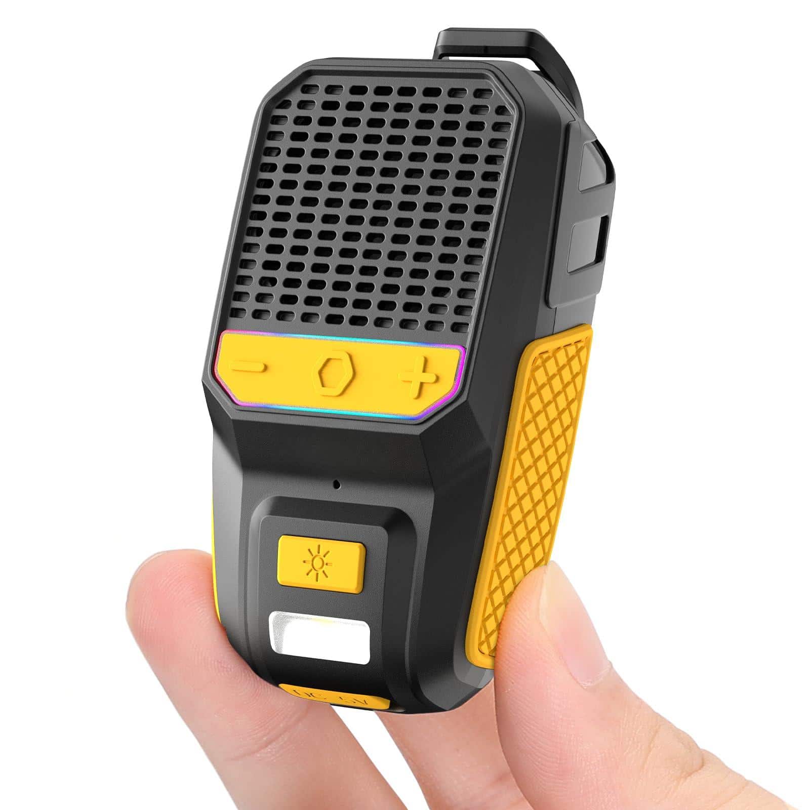 Pacoar Cade - light Wearable Clip-on Mini Portable Speakers All Day Playtime Waterproof Built-in Mic For Hands-free Music/calls With - Yellow
