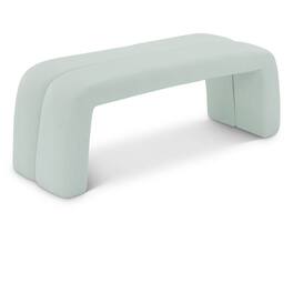 Meridian Furniture - Arc Mint Vegan Leather Bench - Blue