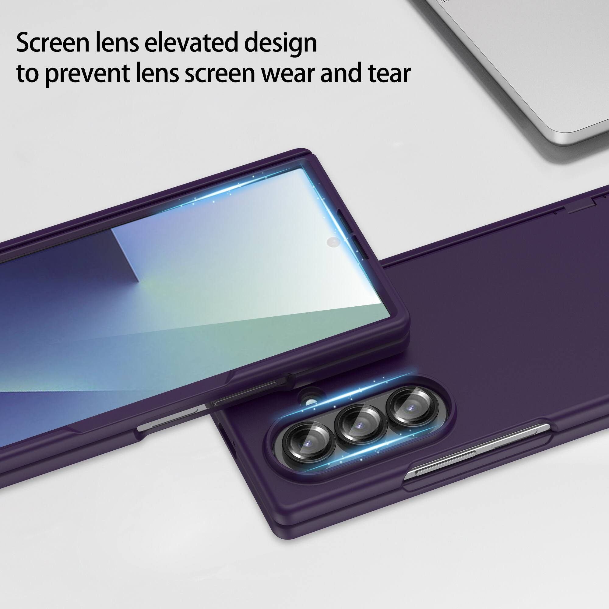 Screen lens elevated design to prevent lens screen wear and tear
