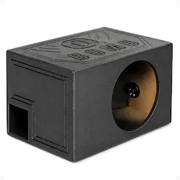 QPower - QBOMB10VL Single 10" Vented Ported Car Subwoofer Sub Box Enclosure QBOMB - Black