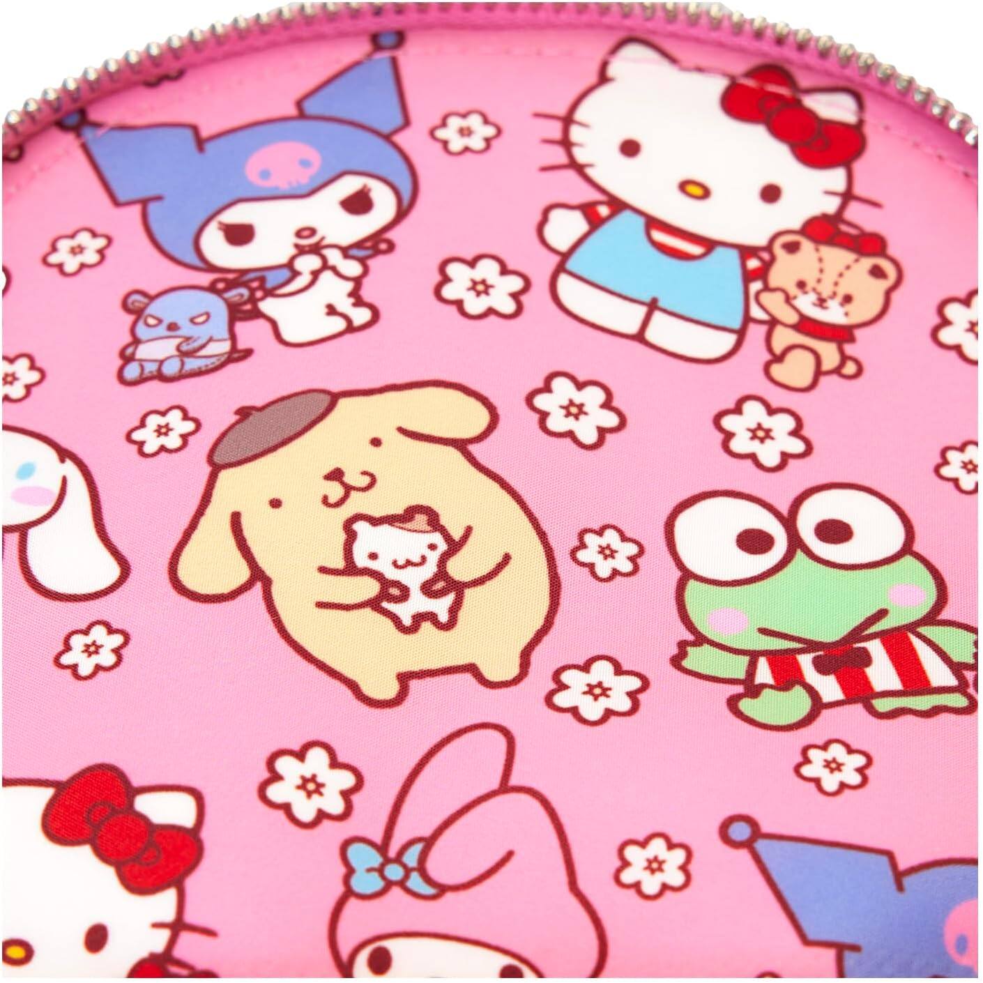 Alt View 7. LoungeFly - Loungefly Sanrio Hello Kitty & Friends Pink Mini Faux Leather Shell Backpack - Multicolored.