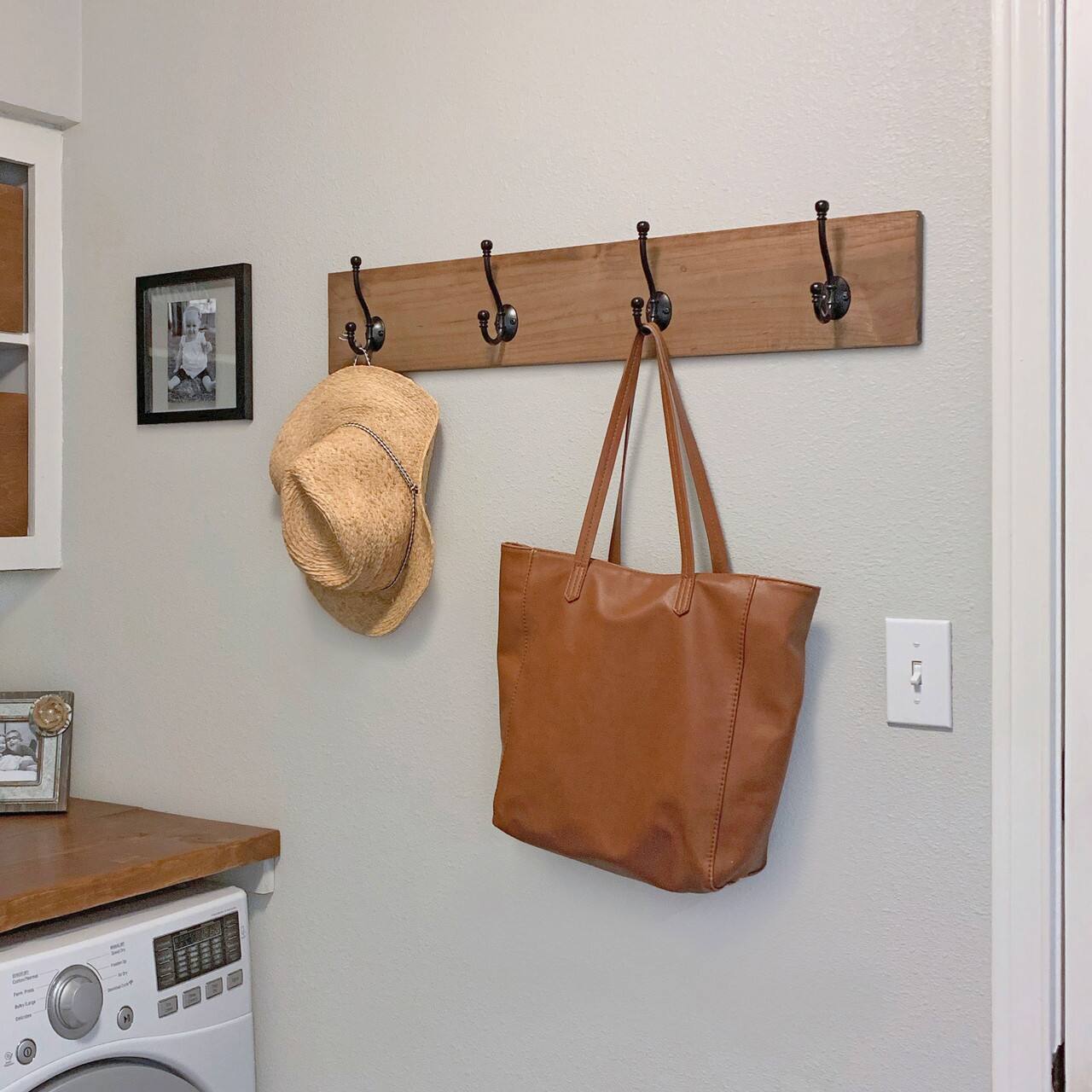 Alt View 11. TRINITY - DRAKESTONE Coat and Towel Rack w/ 4 Double Hooks Walnut - Walnut.