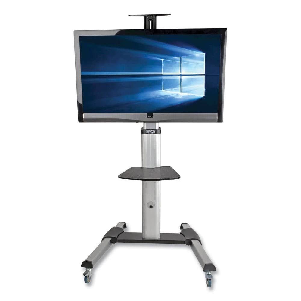 Angle. Tripp Lite - DMCS3270XP 32.6 in. x 27.6 in. x 81.5 in. Flat Panel Floor Stand with -12 to +5 Tilt Range and 110 lb. Capacity - Silver/Black.