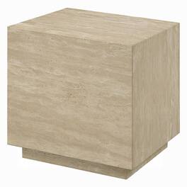 Manhattan Lane - Lory Side End Table, 19 Inch Square Travertine Top - Beige