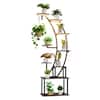 Front. VEVOR - Plant Stand Indoor with Grow Lights, 63in Tall 9-Tier Lighted Plant Shelf, Metal Corner Plants Holder, 3 Timer - Brown + black.
