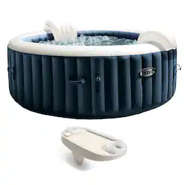Intex - PureSpa Plus Portable Inflatable Hot Tub, 77 x 28", with Phone Spa Tray - Blue