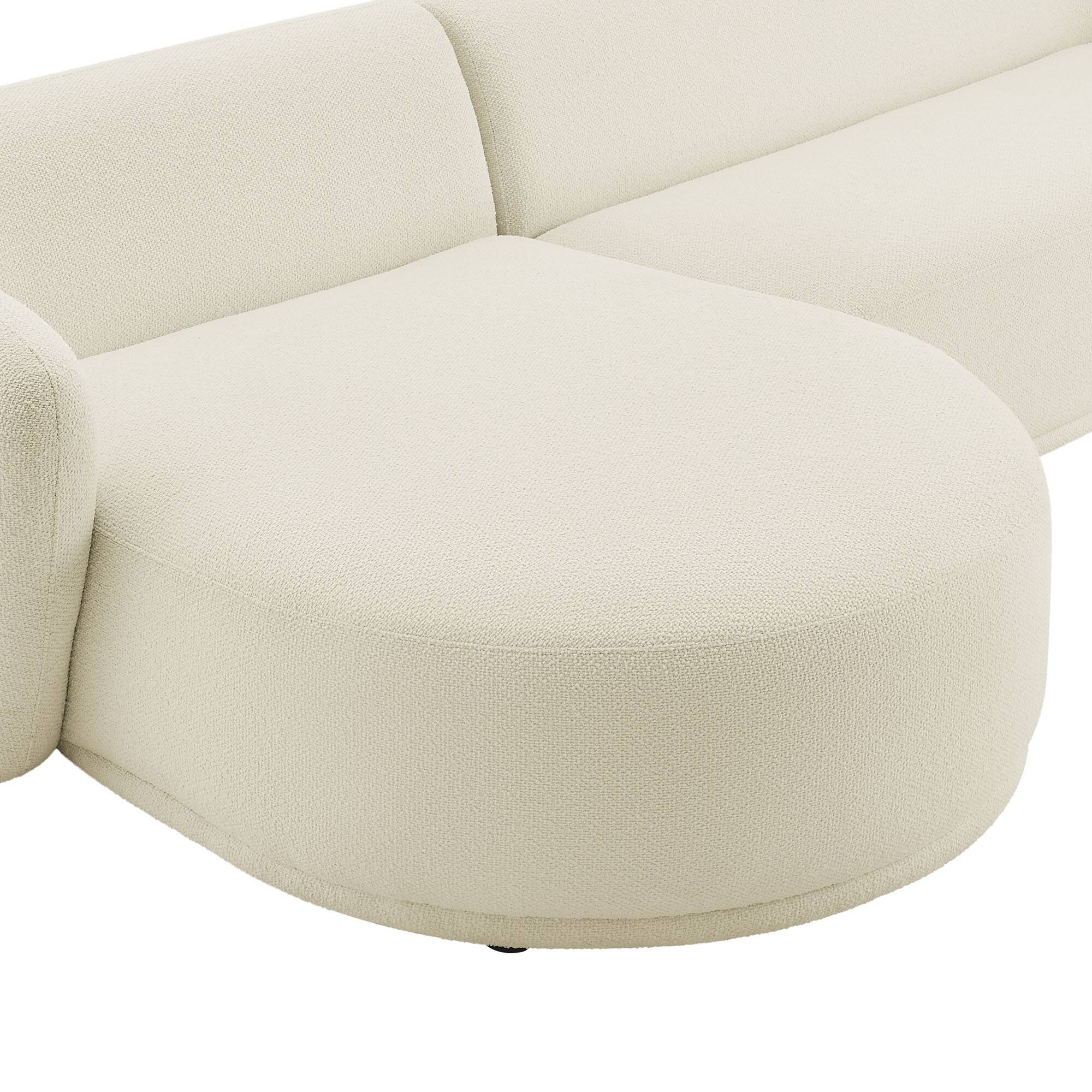 Alt View 6. Modway - Monica 2 Piece Left Facing Boucle Fabric Modular Sofa with Chaise by Modway - Cream.