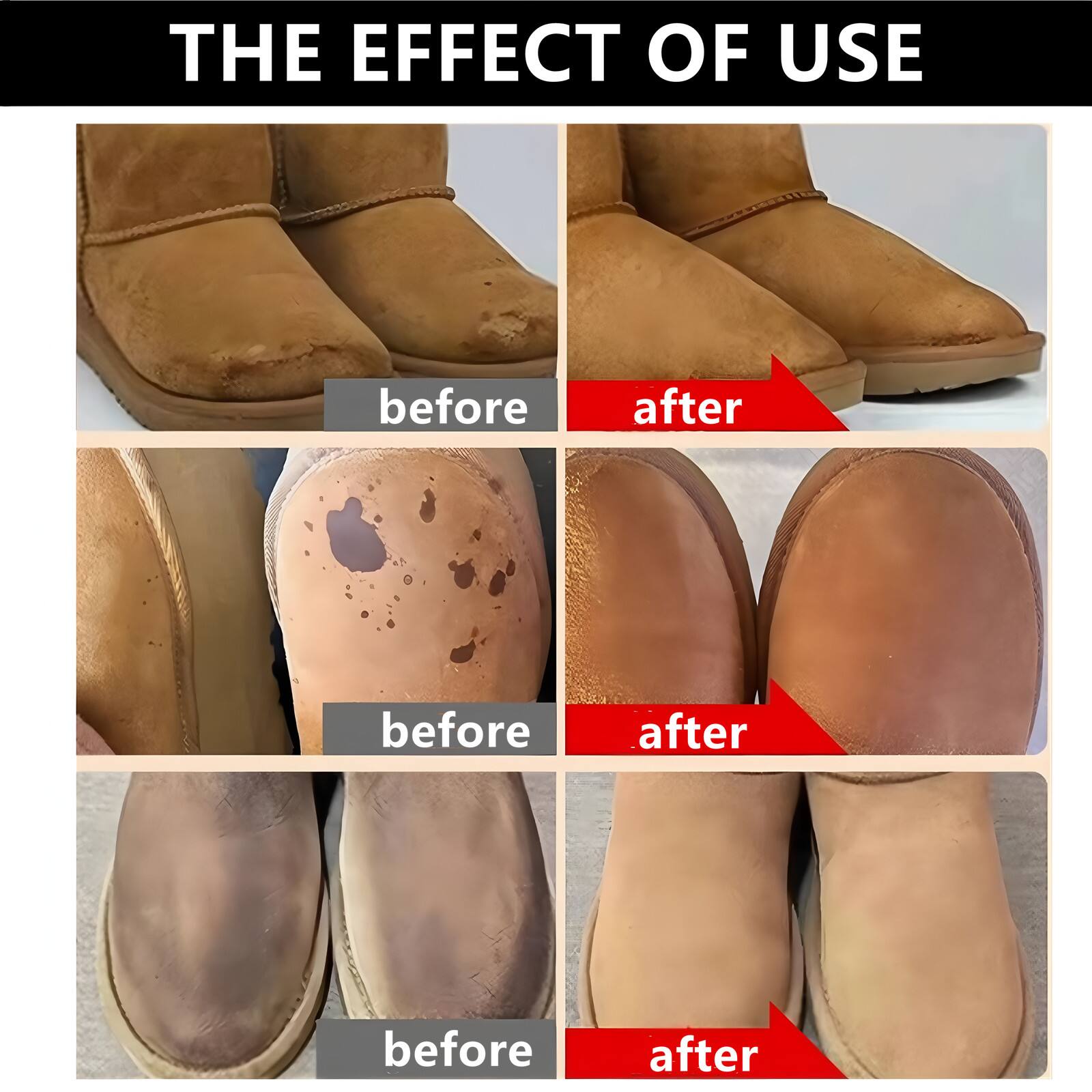 THE EFFECT OF USE

before after
before after
before after