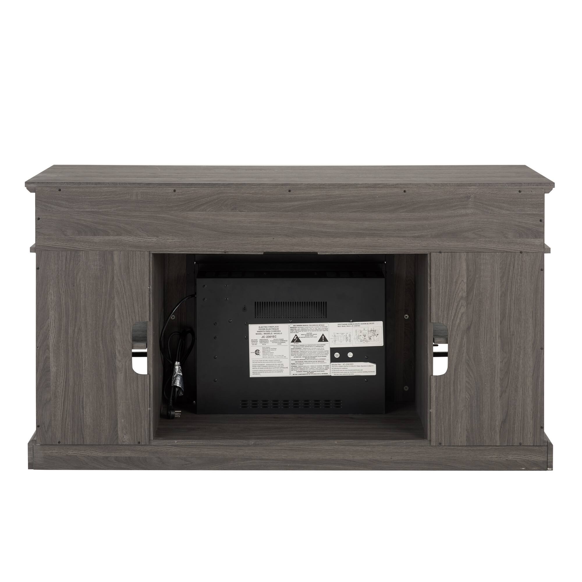 Boyel Living 58.25 in and Dark Walnut Electric Fireplace TV Stand with ...