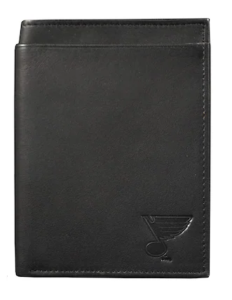 Front. Rico Industries - St Louis Blues Black Leather RFID Blocking Passport Holder Cover Travel Billfold Wallet for Men & Women - Multi.