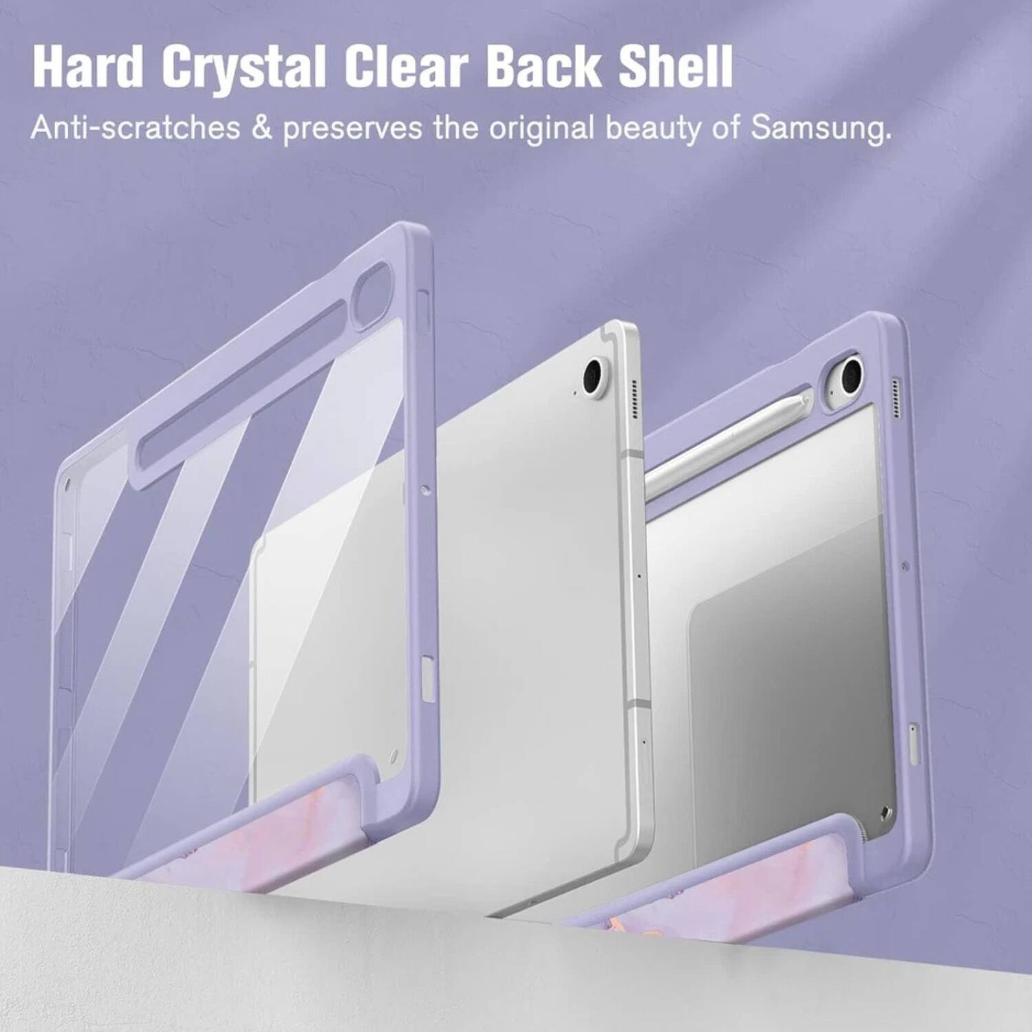 Hard Crystal Clear Back Shell  
Anti-scratches & preserves the original beauty of Samsung.