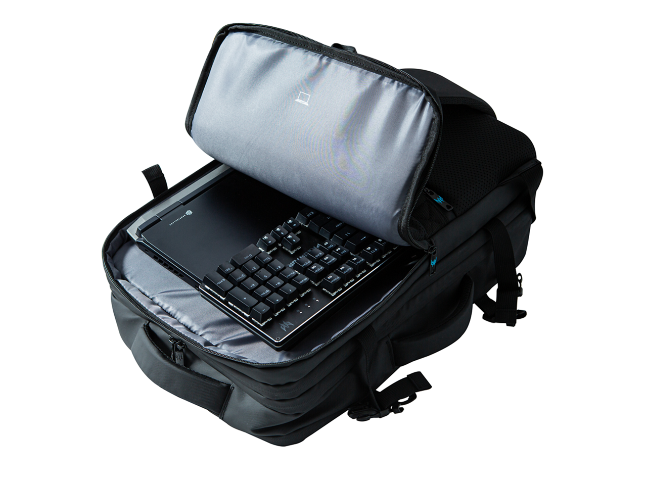 Alt View 5. Acer - Acer Predator Robust Gaming Backpack GPBAG11080 – Water-Resistant Laptop Backpack, Durable Multi-Compartment Travel Bag - Black.