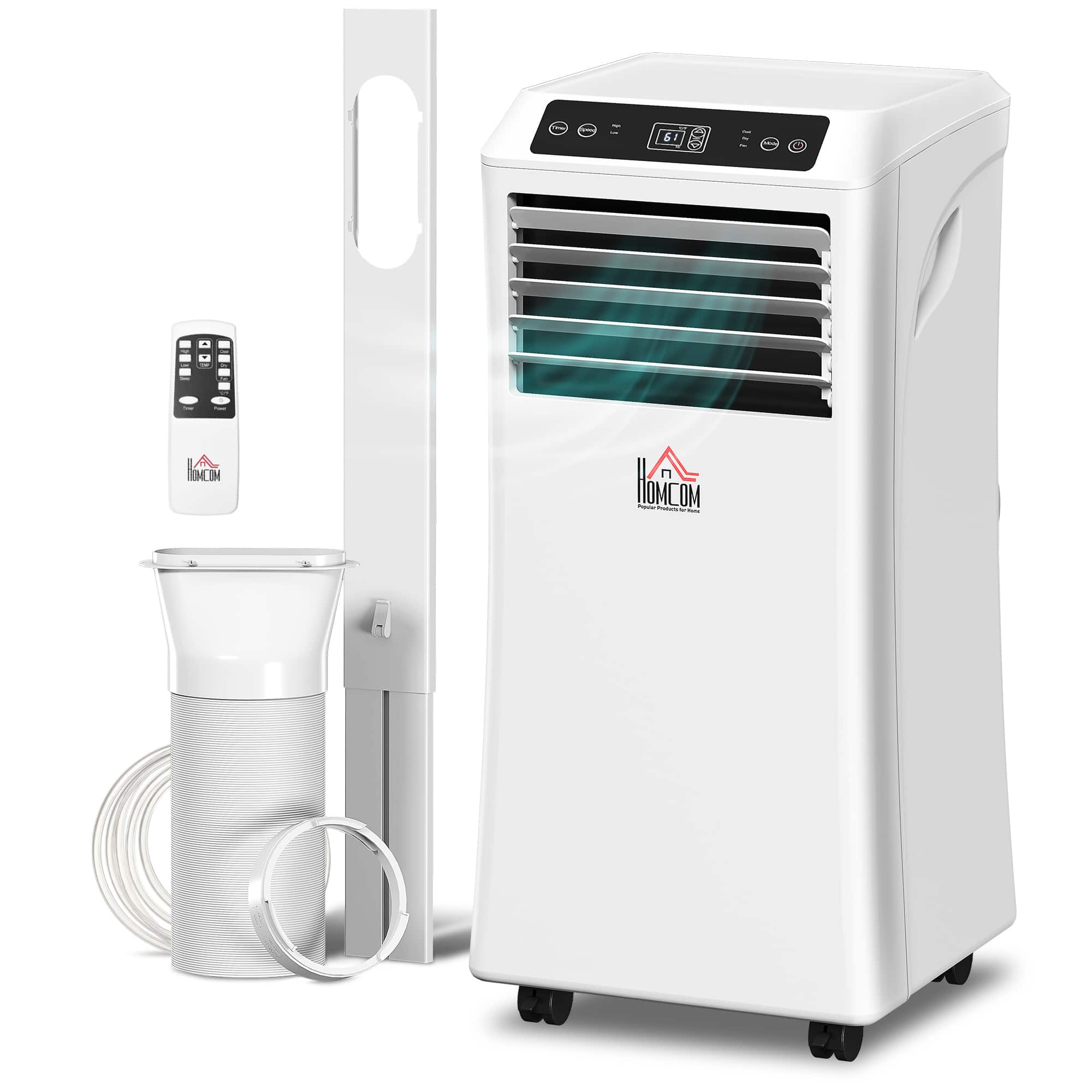 Homcom - BTU Mobile Portable Air Conditioner with Cooling, Dehumidifier and Ventilating, 2 Speed Fans