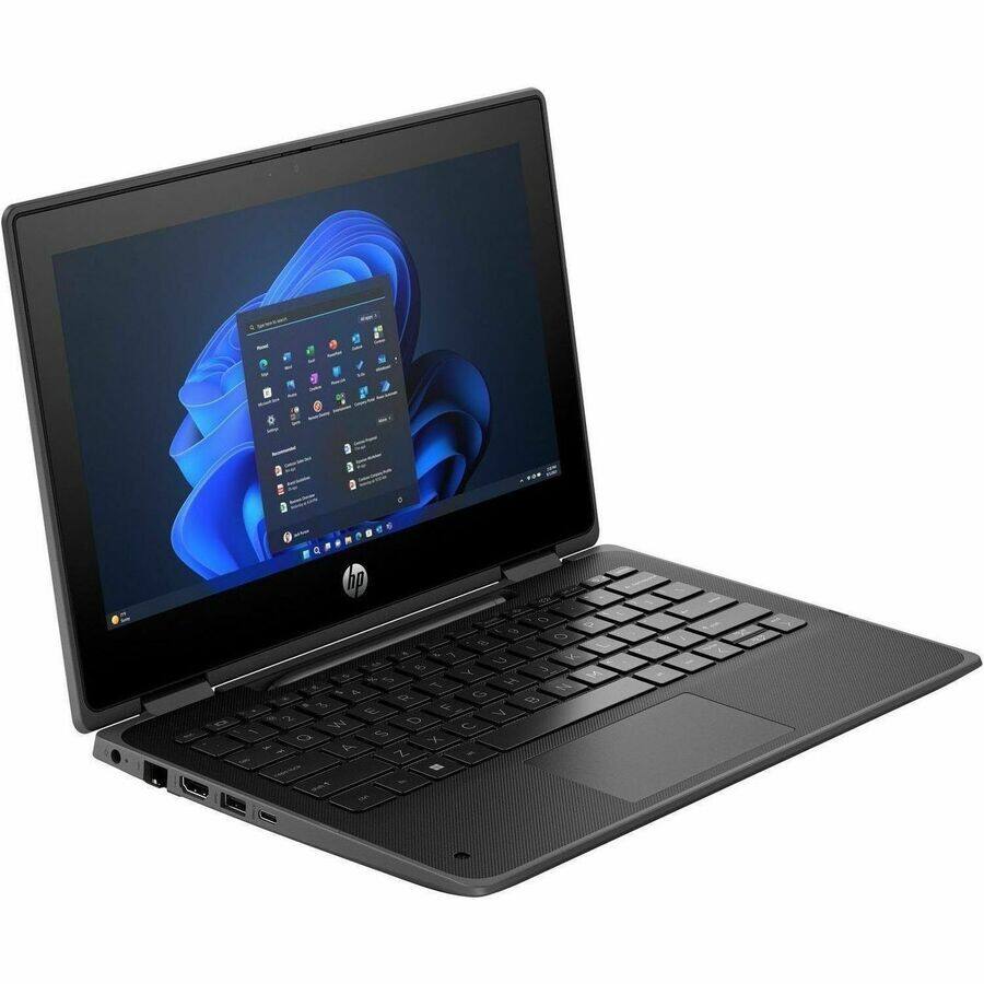 Alt View 4. HP - HP Fortis Flip G1i 11.6" Touchscreen Convertible 2 in 1 Notebook - HD - Intel N-Series N150 - 8 GB - 128 GB Flash Memory - Black.