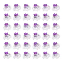 Unique Bargains - 36pcs Keyboard Switches (3-Pin 45gf) Dustproof Pre-Lubed Tactile Linear Switch Replacement for MX Mechanical Keyboard - Purple