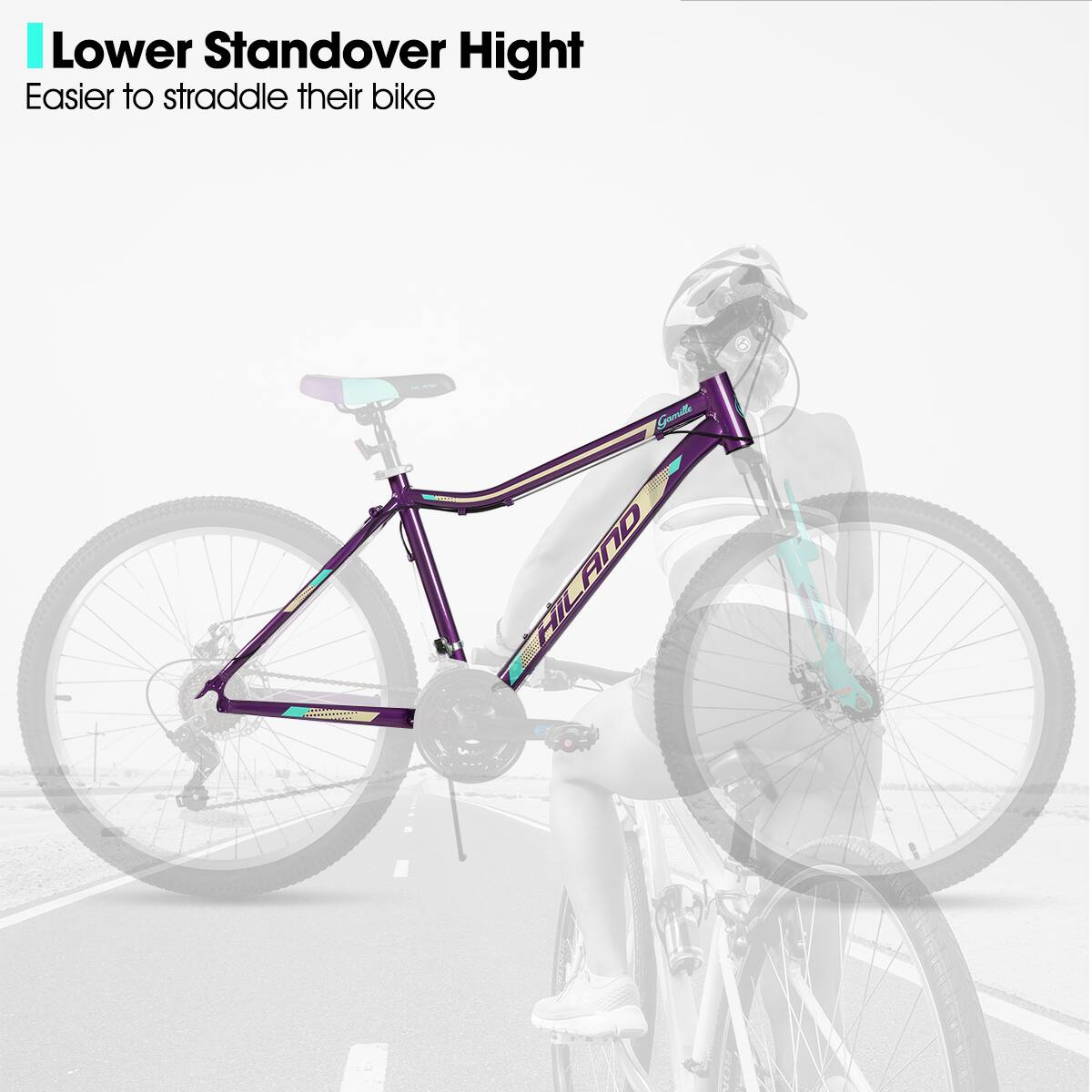 HILAND 26 Inch Mountain Bike for Women Girl, Lock Out Suspension