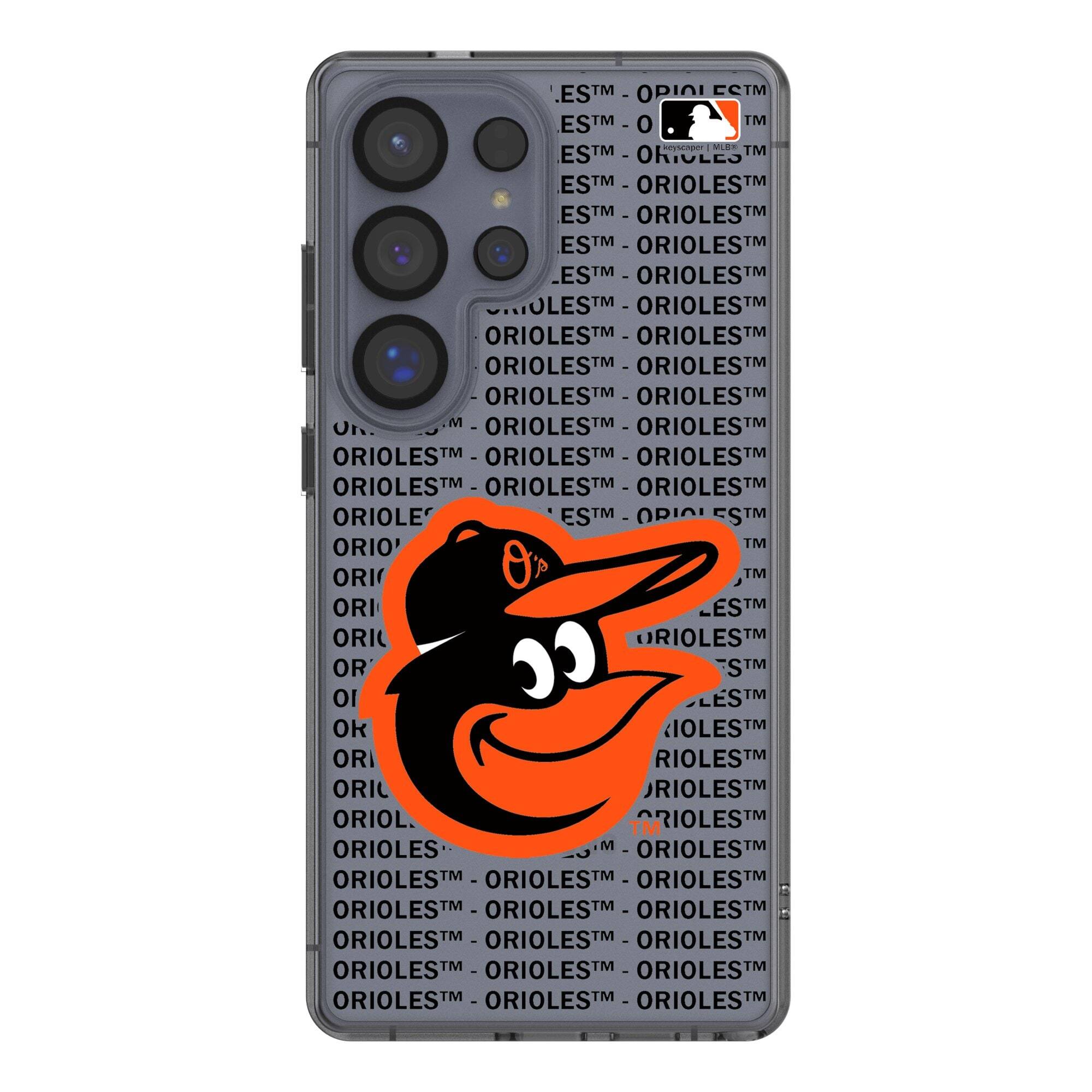 Keyscaper - MLB - Baltimore Orioles Galaxy Text Backdrop Clear Case - S22 - Multicolor