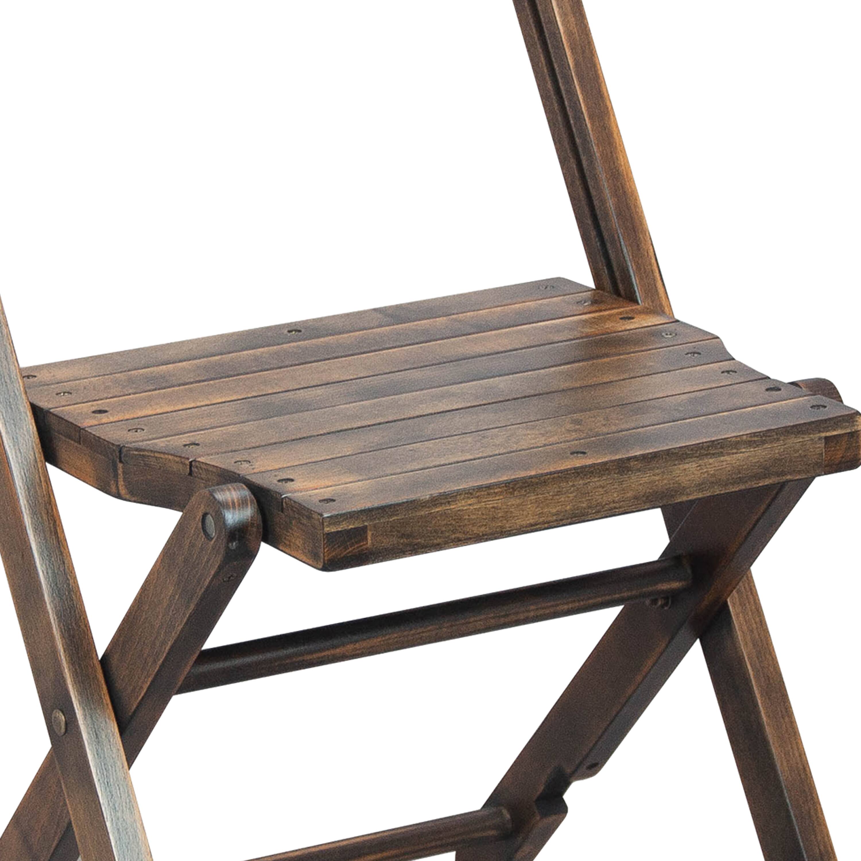 Alt View 9. Emma + Oliver - Slatted Wood Folding Wedding Chair - Event Chair, Set of 4 - Antique Black.