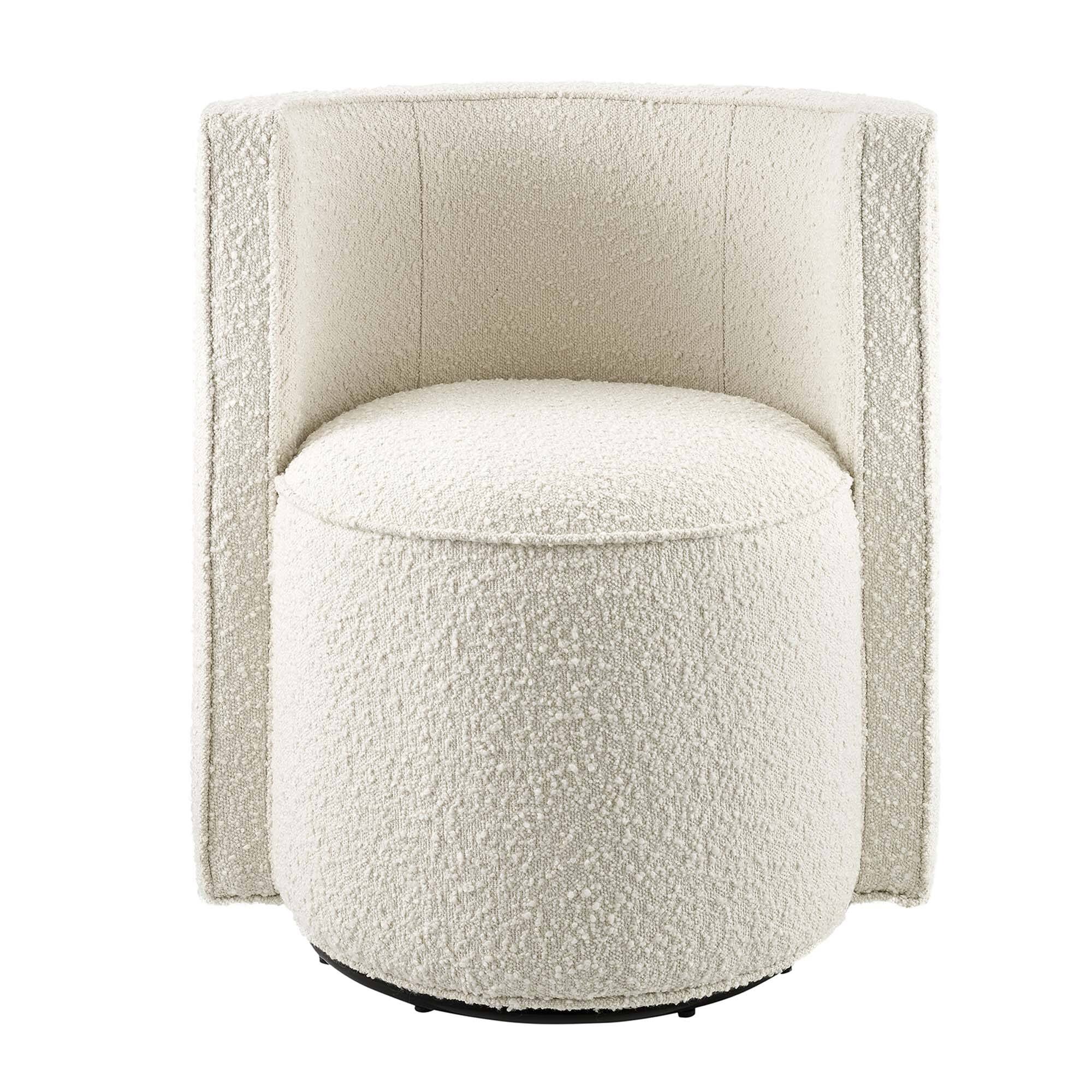 Alt View 4. Modway - Della Boucle Fabric Swivel Chair by Modway - Ivory.