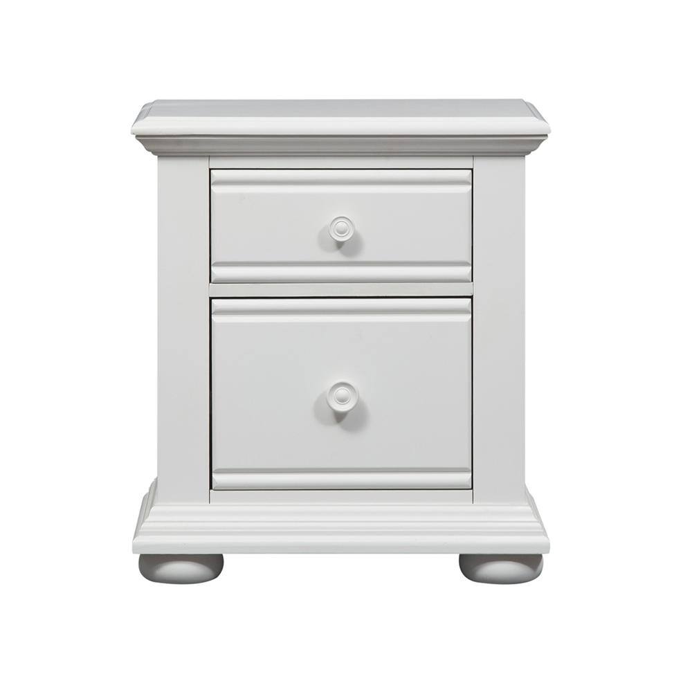 Alt View 1. Liberty Furniture Industries - Summer House 2 Drawer Night Stand in Oyster White - White.