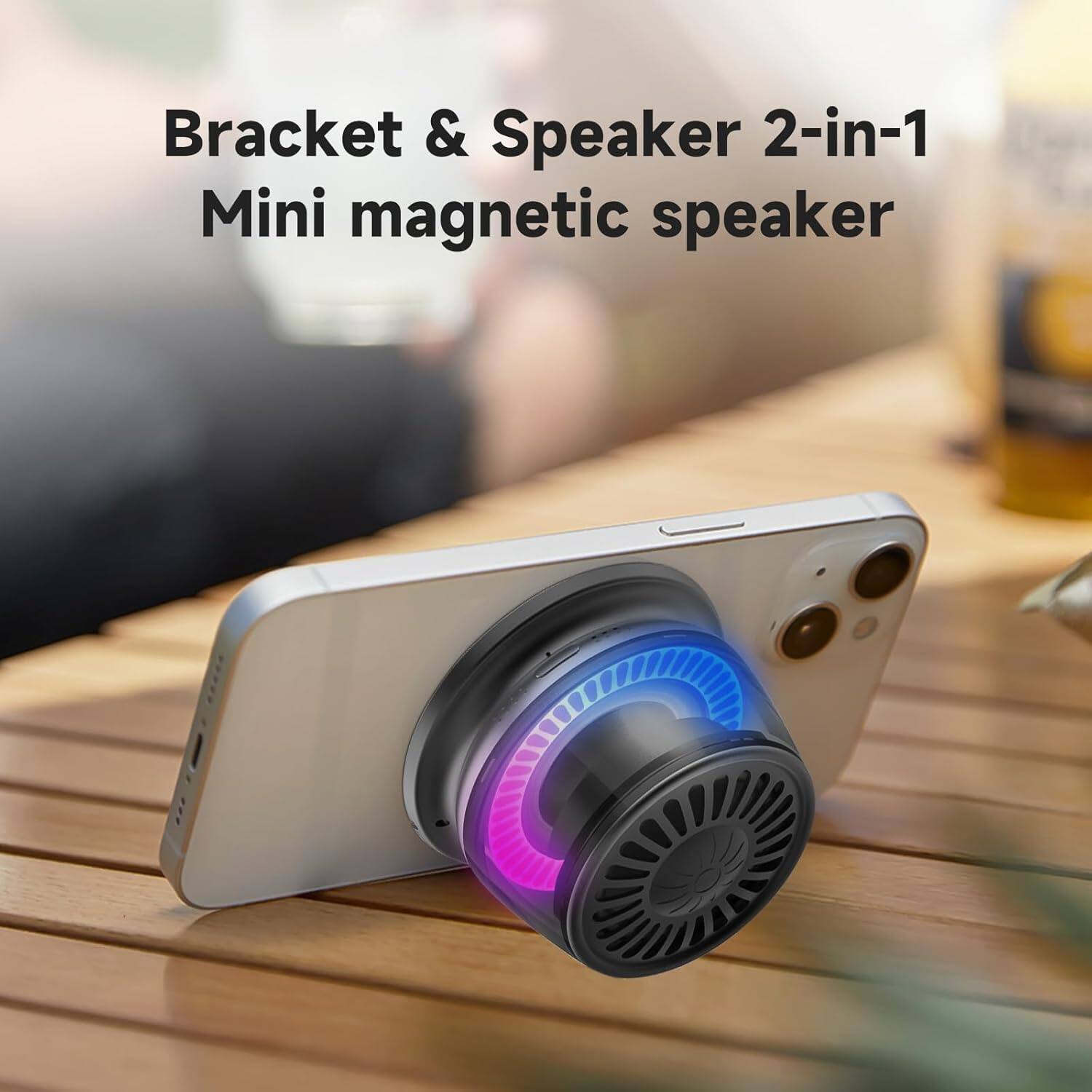 Bracket & Speaker 2-in-1 Mini magnetic speaker