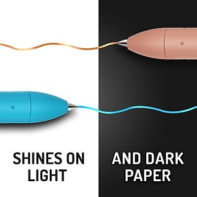 SHINES ON LIGHT AND DARK PAPER
