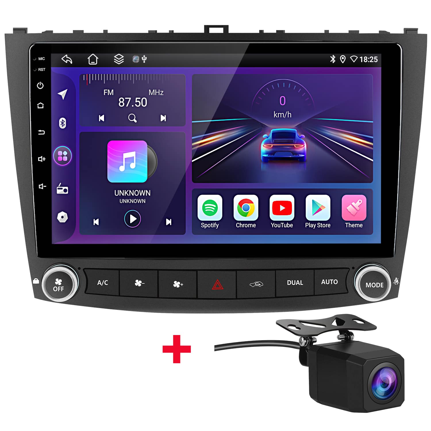 Junsun - Backup Camera For Lexus IS250 IS300 IS200 IS220 IS350 2005-2013 6+128G Android 15 carplay Car Stereo Radio GPS Navi WIFI - Black